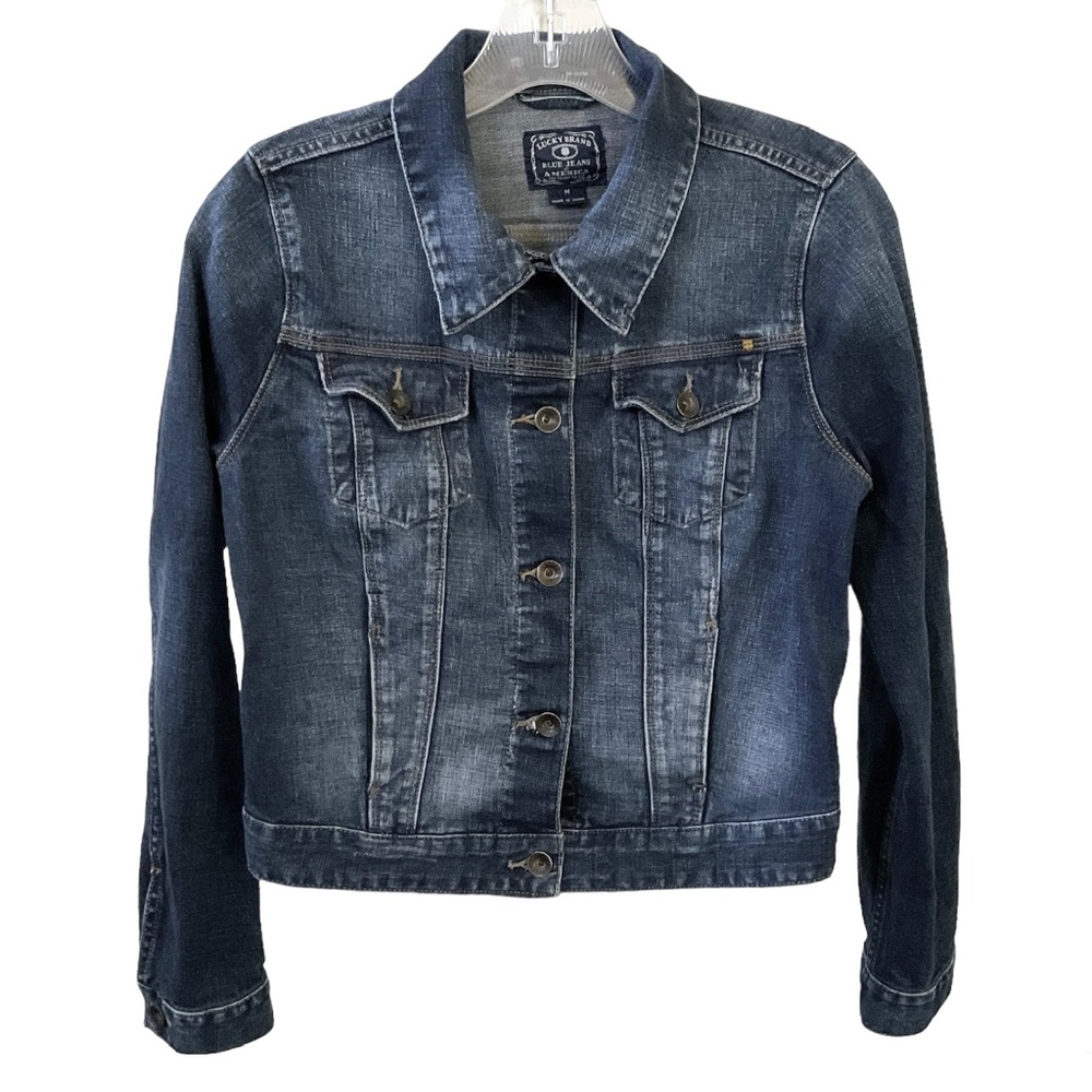 Lucky Brand - Pixie Denim Jacket - Size Medium - Dark Blue Jean